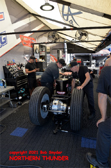 Top Alcohol Dragster with snow tires
